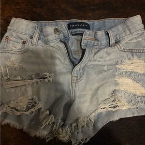 Aeropostale Light Blue Distressed Jean Shorts